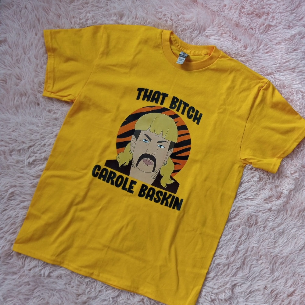 😵Joe exotic🐯 ooak nwot custom meme tee! Carole Baskin did it! Lmao! ☠ - Picture 8 of 9